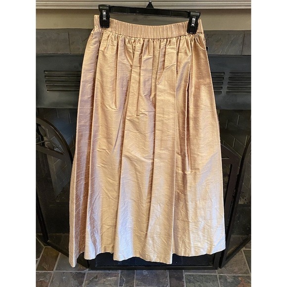 Private Collection of Gutierrez Cincinnati Vintage Gold Silk Skirt New Tags Sz 8 - Picture 5 of 6